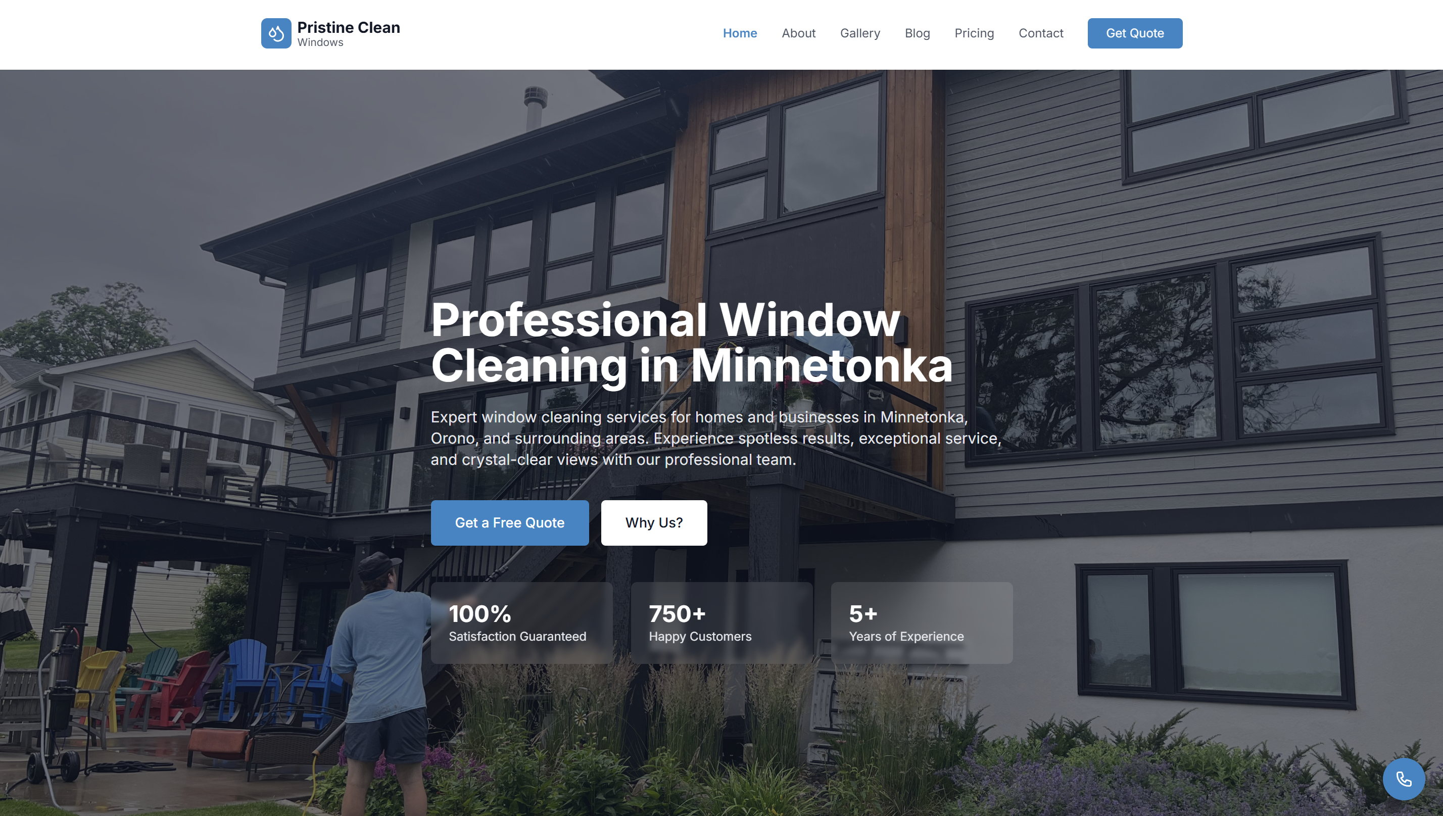 pristinecleanwindow.com - Professional business design by WebSpin Studio